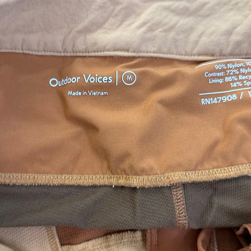 Outdoor Voices Stylish Women's Tan and Brown Shorts - Picture 4 of 4